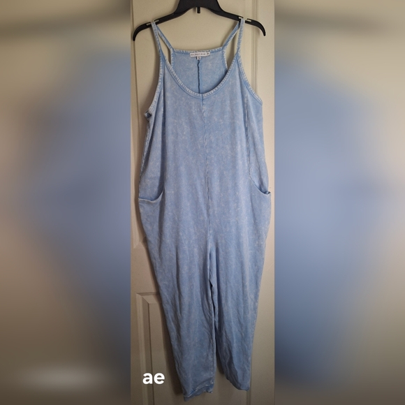 Sincerely Jules Light Blue Women's Jumpsuit Sz M Longwear Casual Trabel Comfty - Picture 1 of 8